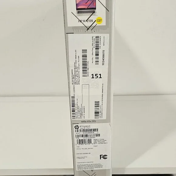 HP 14 in HD Chromebook Laptop Intel Processor N200 4GB RAM 128GB- Glacier Silver